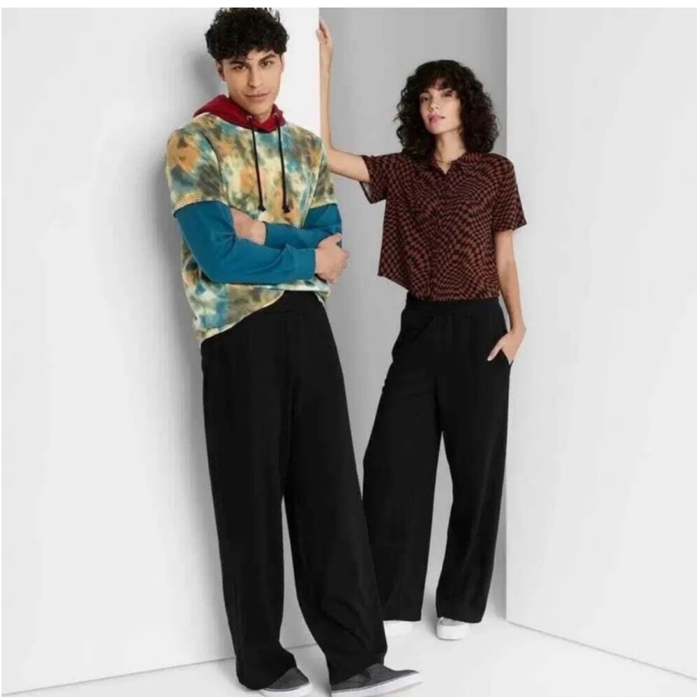 Wild Fable Black Straight Leg High Waisted Sweat Pants Size Small